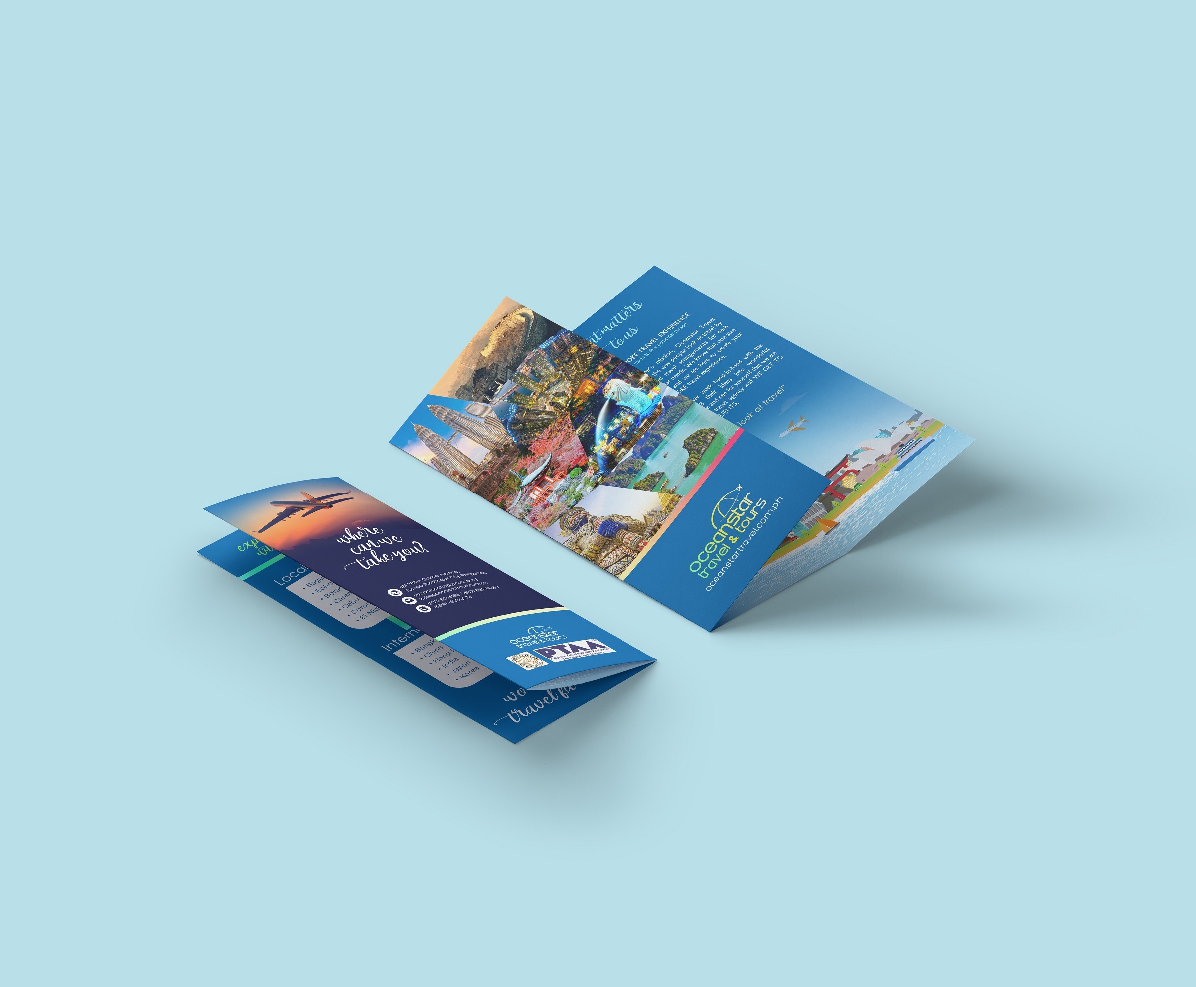 ocean star brochure mockup Desktop view of Aqua Resort Club Saipan Web Design